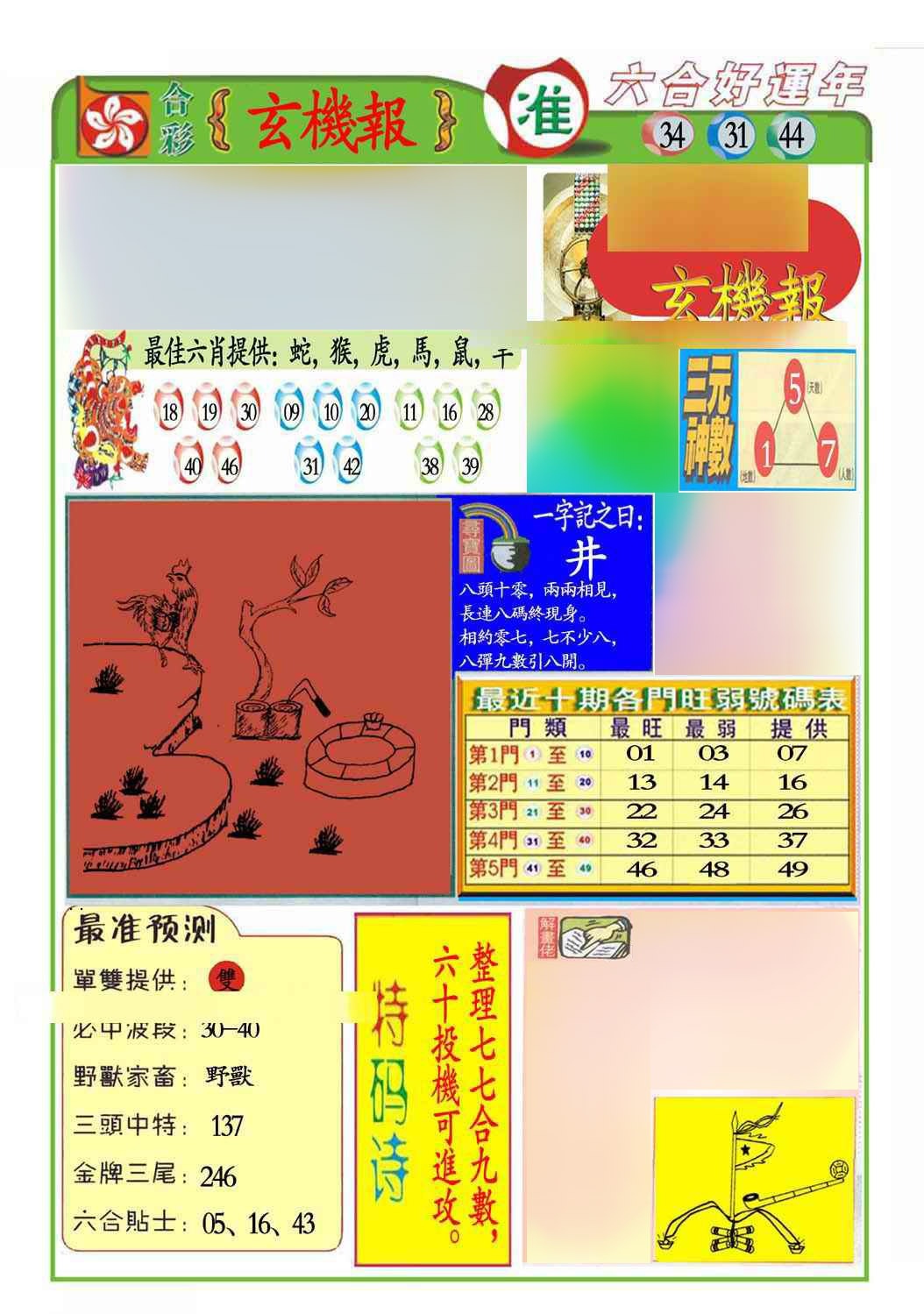 006期马经玄机报(新图推荐)[图]