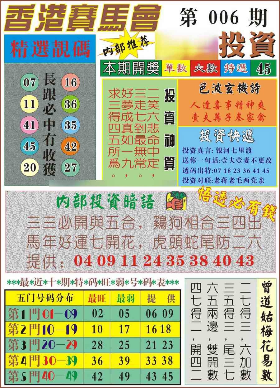 006期马经投资[图]