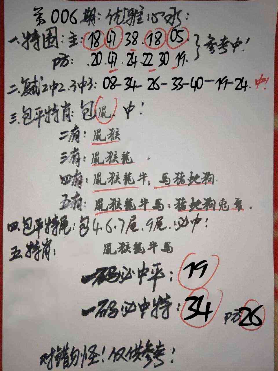 006期优雅心水[图]